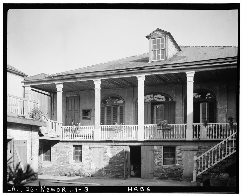 The back porch of the Beauregard-Keyes House.